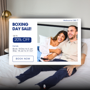 Boxing Day sale - up to 20% off Melbourne CBD plus and extra 8% off for Brady Members