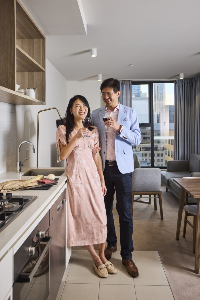 Couple at Brady Apartment Hotel Hardware Lane