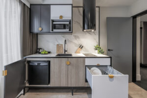 Studio Apartment Living Room & Kitchen - Brady Hotel Jones Lane