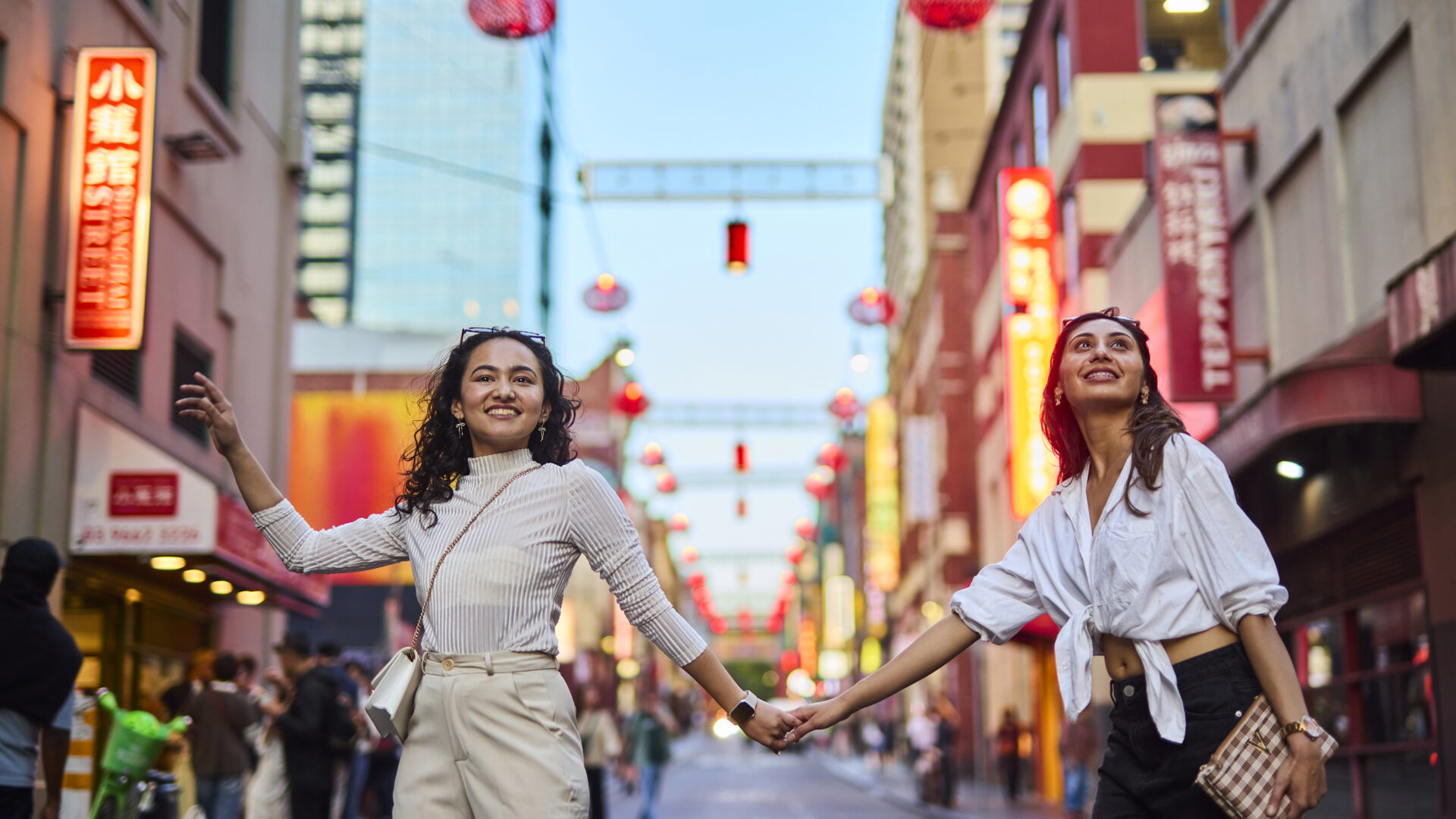 Two Girls in China Town Melbourne CBD