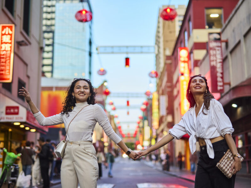 Two Girls in China Town Melbourne CBD